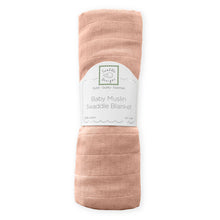 Load image into Gallery viewer, Peach Blush Muslin Swaddle Blanket, Premium Cotton
