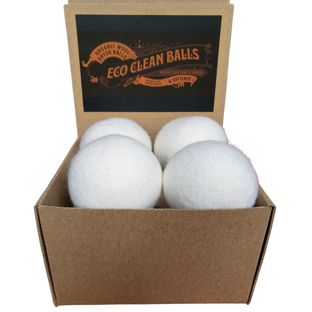 Eco Clean Dryer Balls, Organic, BULK - w/RETAIL DISPLAY BOX